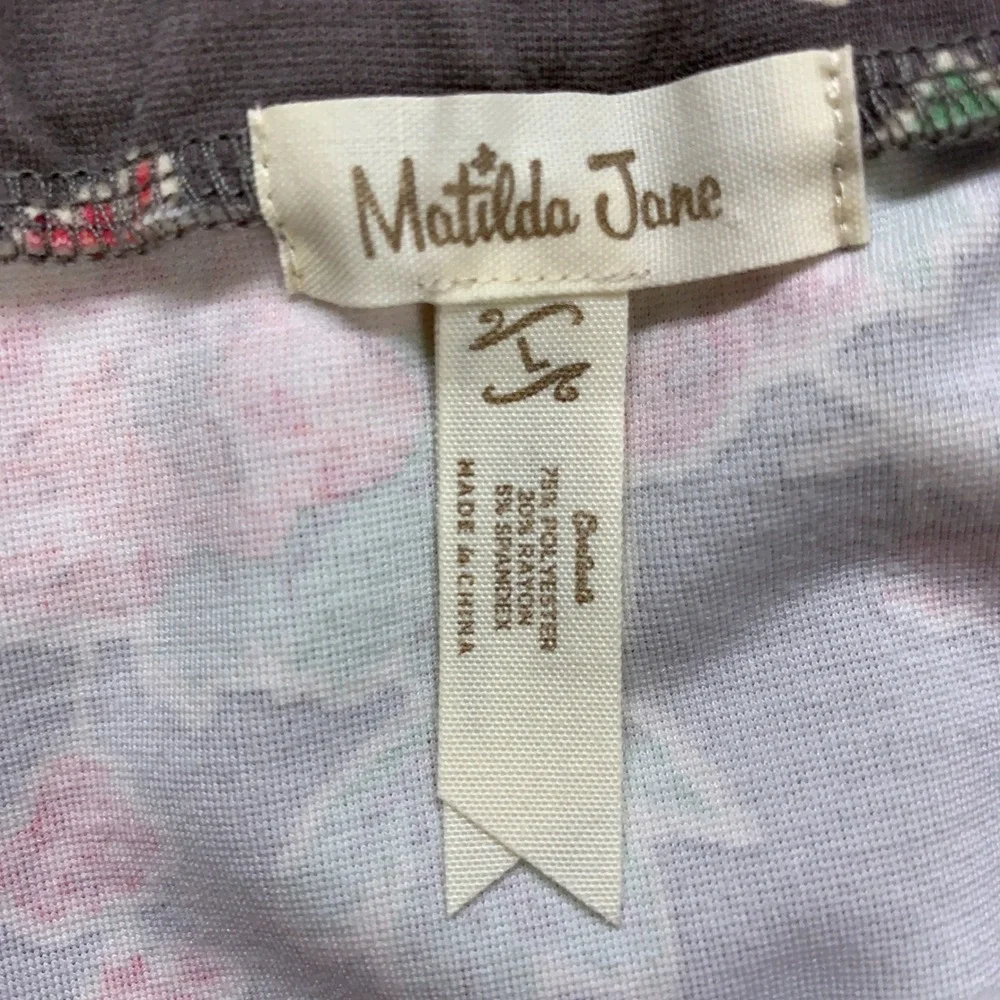 Matilda Jane Skirt Womens L Brown Floral Rose A-Line Knit Stretch 18614B